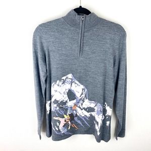 Meister Wool Ski Quarter Zip Sweater Size L EUC